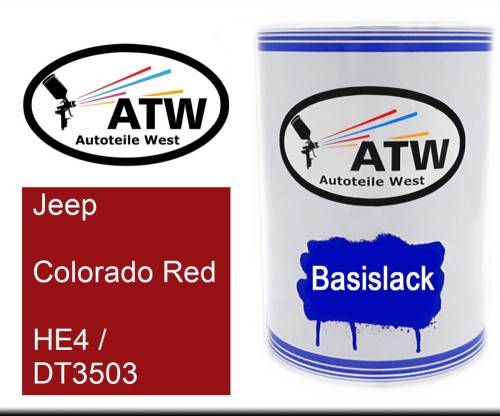 Jeep, Colorado Red, HE4 / DT3503: 500ml Lackdose, von ATW Autoteile West.